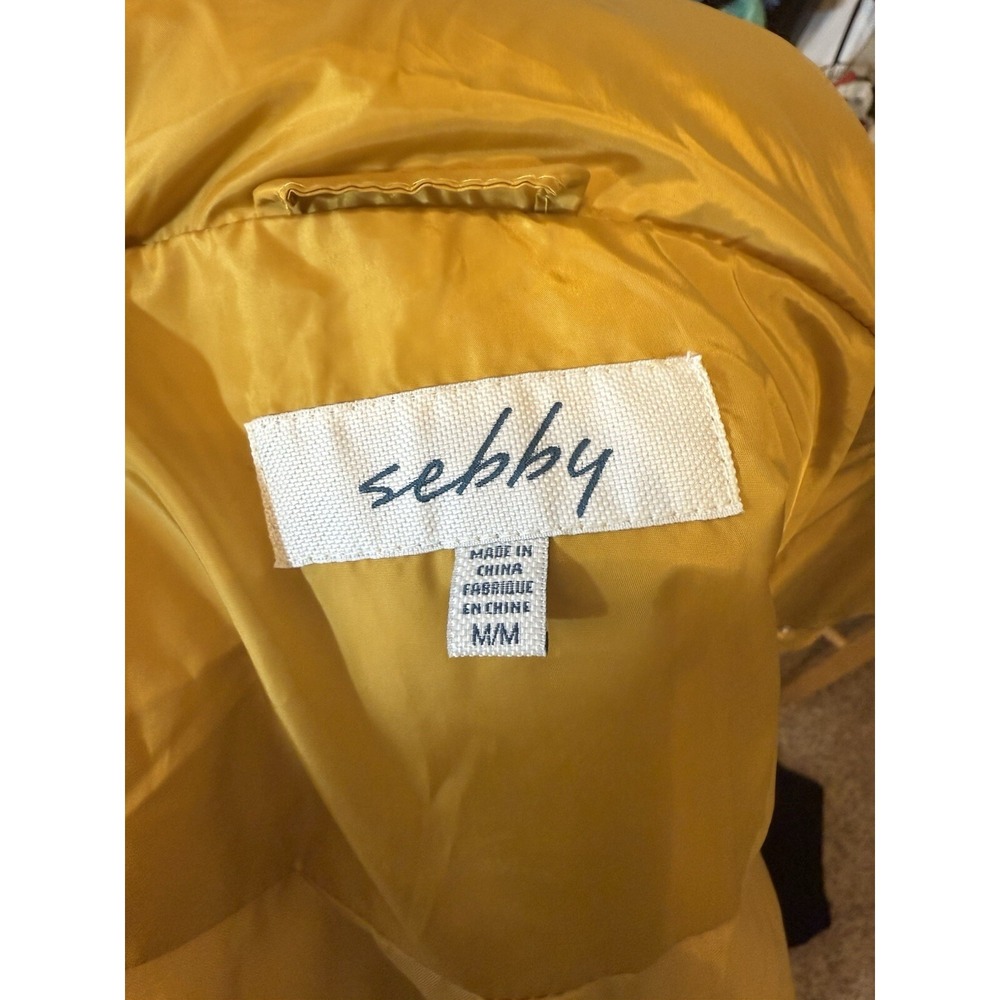 Sebby Women's Yellow Size medium Puffer Jacket Coat Lightweight Winter Coat - Picture 8 of 8